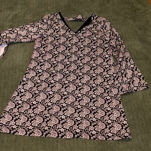 Floral Patterned Long Sleeve Dress